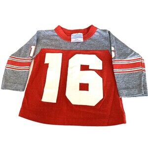 Allison Infant or Doll Athletic Jersey Red/Gray No. 16 Vintage 80s USA